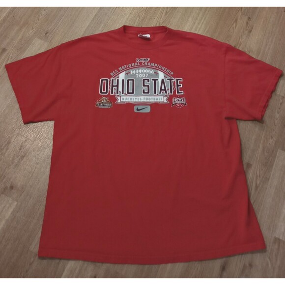 Nike Team Ohio State Shirt Mens 2XL XXL OSU Buckeyes Tostitos Bowl 2007 National - Picture 1 of 14